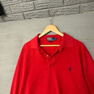 Polo Ralph Lauren Red Long Sleeve Polo Shirt Men's LT Tall Pony Logo